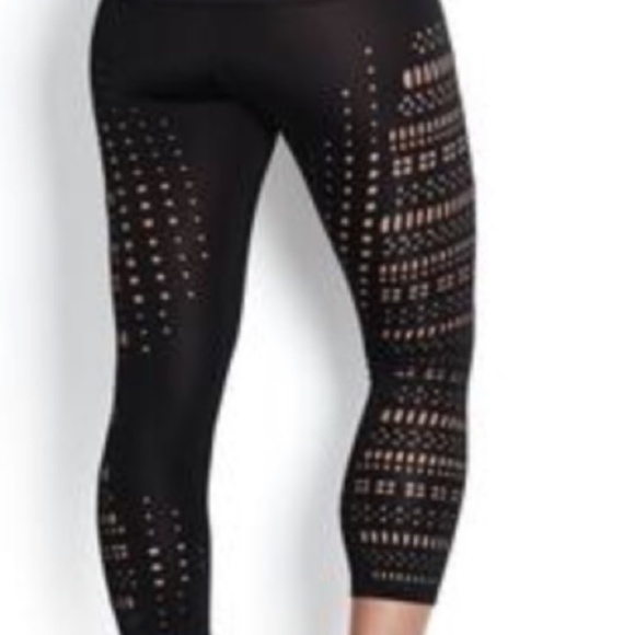 Beloforte Laser-cut Leggings/Black/Size L - Picture 2 of 2